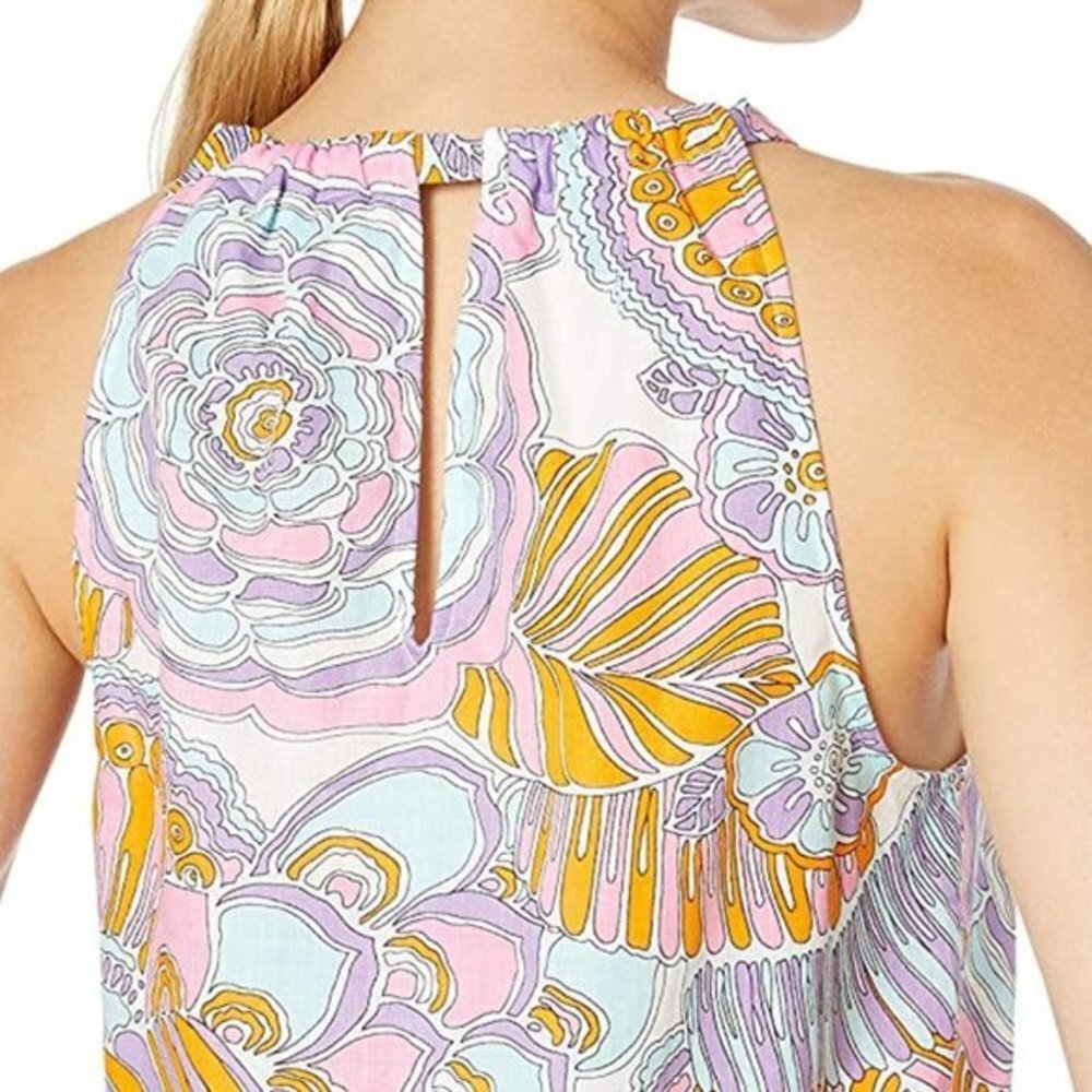 Trina Turk Montalban Tie Front Halter Top. S - Picture 3 of 13